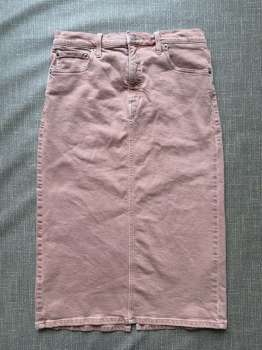 Banana Republic Women’s Size 12 Dusty Rose Stretch Denim Midi Pencil Skirt